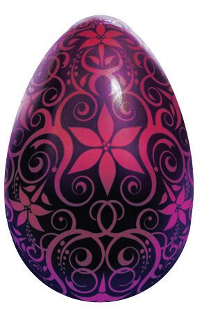 [08057039] 061201 PCB DEMI-COQUES OEUFS CN FLORAL 4 DESIGNS 3,4X2,3 CM 630PCES ***S/CD***