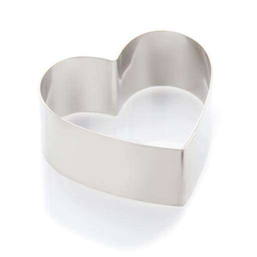 [51701422] COEUR SANS FOND BOMBÉ EN INOX 22 X 5 CM