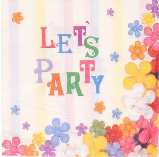 [60700573] HOME FASHION SERVIETTE 33X33CM LET'S PARTY PAQUET DE 20PCES
