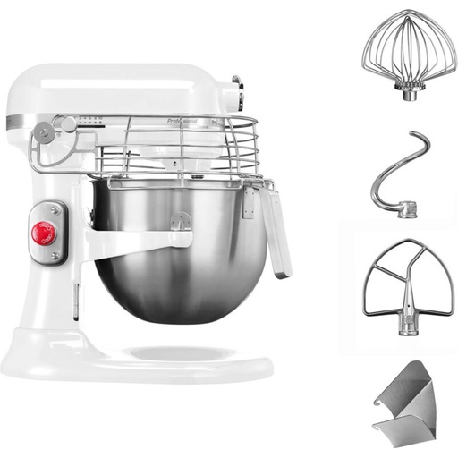 [60509116] KITCHENAID ARTISAN 6,9L KEUKENMIXER WIT PRO KOMLIFT (MET NOODSTOP EN GRILLBESCHERMING)