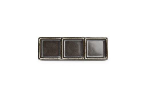 [60251201] F2D BLACK CERES SERVING PLATE 3 COMP 24XH8CM - 642012