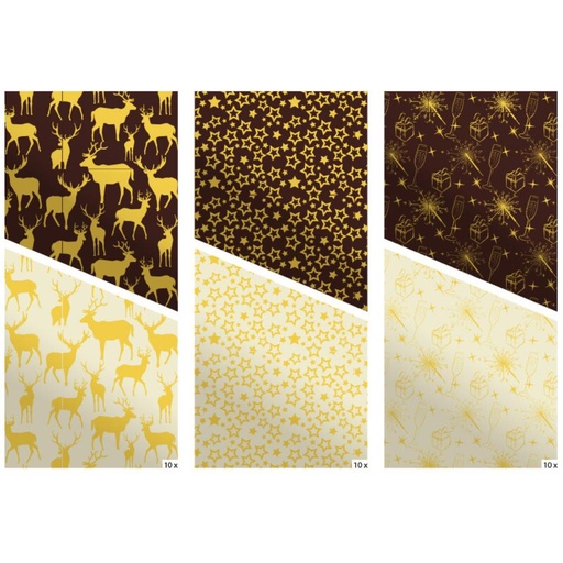 [08082214] 2046181 FEUILLE TRANSFERT 3 MODELES DORE 30X40CM 30PCES***S/CD***