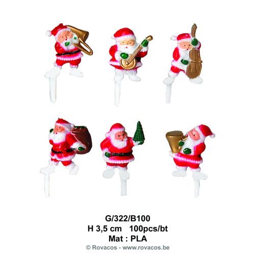 [15099856] KERSTMAN MUZIEK ASSORTIMENT 6ASS 31MM 100STUKS