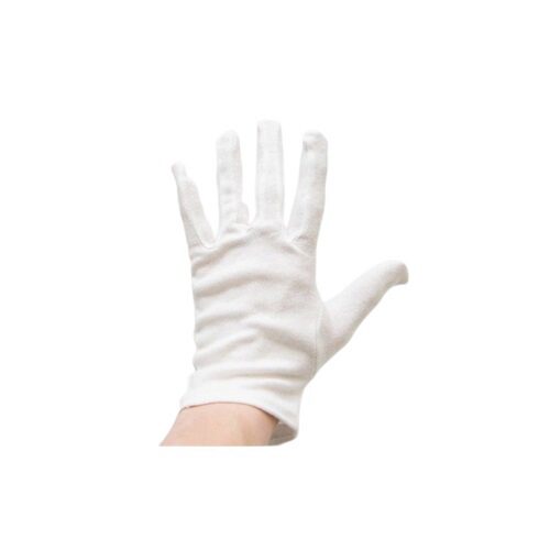[53161086] PAIRE DE GANTS COTON BLANC PRALINE TAILLE MOYEN PAR PAIRE