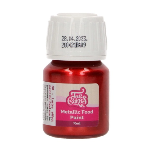 [70407262] FunCakes Eetbare Metallic Verf Rood 30ml=BLISTER