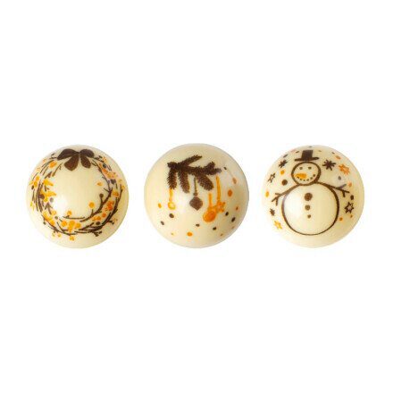 [08039934] 2014740 BOULE RETRO DESIGN CHOCO BLANC DIAM28MM 96PCES ***S/CDE***