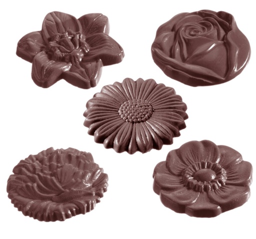 [70409425] CARAQUE CHOCOLADEVORM RONDE BLOEM CW1048 2X5 -- 6GR