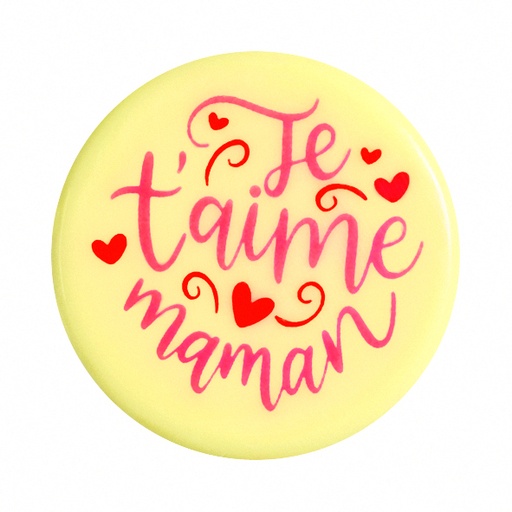 [08058280] 088124 PCB RONDE WC JE T'AIME MAMAN Ø 4CM 96 STKS ***S/CDE***