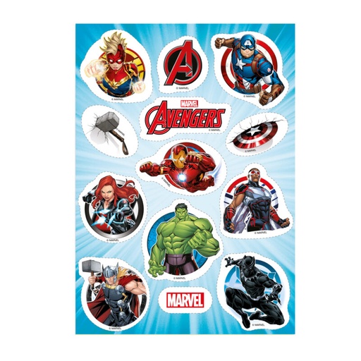[08041917] 13 AVENGERS WAFER DECORATIONS TO CUT