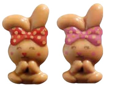 [08057011] 061166 PCB LAPINS CBC MIGNONS 2 DESIGNS 4X2,4 CM 84PCES ***S/CD***