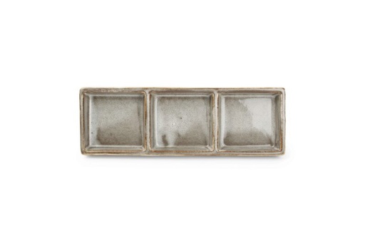 [60251200] F2D GRAY CERES SERVING PLATE 3 COMP 24XH8CM - 642212