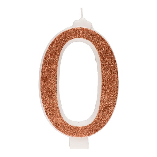[08041874]  NUMBER CANDLE NO. 0 GOLD GLITTER 13CM