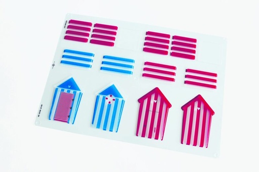 [08057066] 061235 PCB BLISTERS CABANES OLÉRON PLAGE PR 4 PIÈCES 7,4X5,7 CM H. 11,4 CM 2PCES ***S/CD***