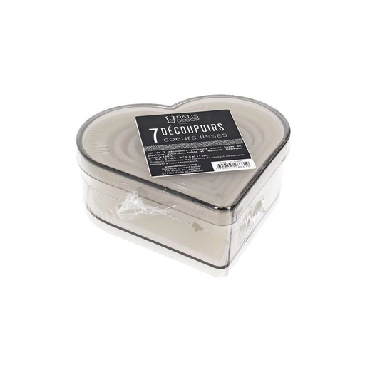 [70408734] EXOGLASS 7P CUTTER SMOOTH HEARTS FROM 1.5 TO 9.5CM