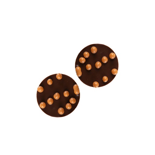 [08054052] 2035380 DISQUE CHOCOLAT NOIR AVEC CRISPEARL CARAMEL 3CM 140 PCES ***S/CDE***