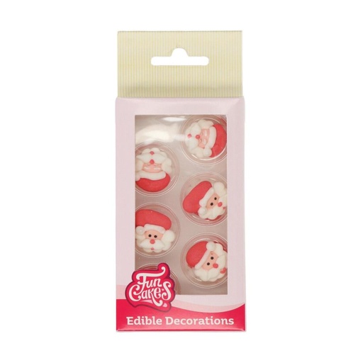 [08053154] FUNCAKES TETE DE PERE NOEL 2D EN SUCRE 12 PCES