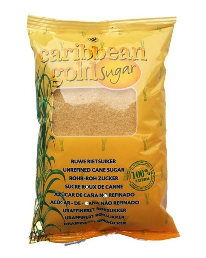 [03030853] CARIBBEAN GOLD ONGERAFFINEERDE BRUINE RIETSUIKER 1KG ***ALLEEN VERKOCHT IN VERPAKKINGEN VAN 10KG*** ***OP BESTELLING***