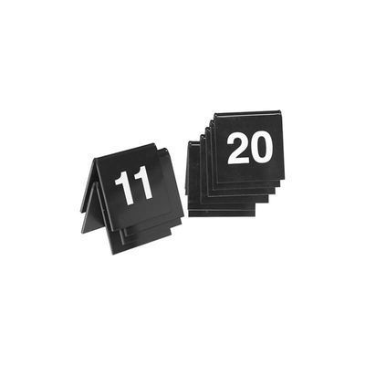 [57660484] NUMERO DE TABLE  11 A 20 PLASTIQUE NOIR PAQUET DE 10 PIECES