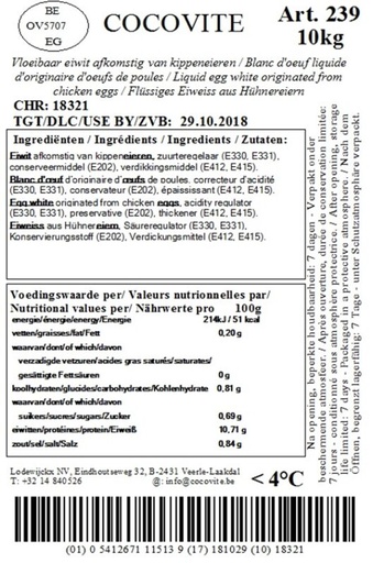 [06020255] COCOVITE 239 VLOEIBARE EIWITTEN 10L