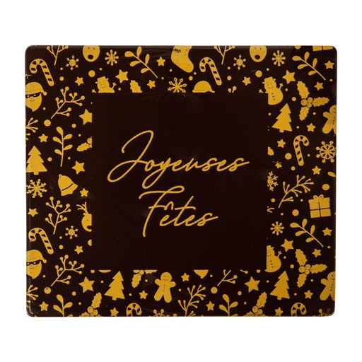 [08082159] 2015495 EMBOUT DE BÛCHE JOYEUSES FETES DESSIN DORE 9X8CM 40 PIECES