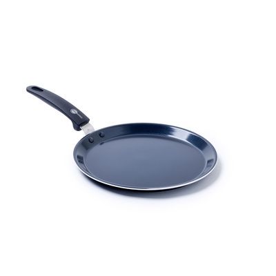 [57663094] GREENPAN ESSENTIALS CRÊPE PAN 28CM KERAMISCH - ALLE KOOKPLATEN - ZWART KUNSTSTOF HANDVAT