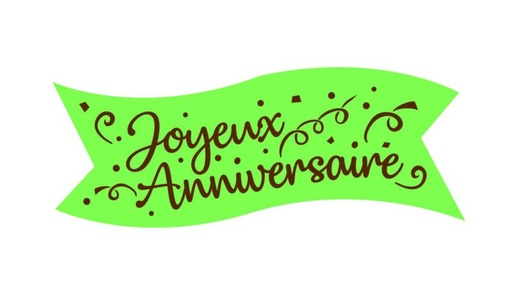 [08050277] GREEN WAFER BANNER JOYEUX ANNIVERSAIRE 94X30MM 24 PCES