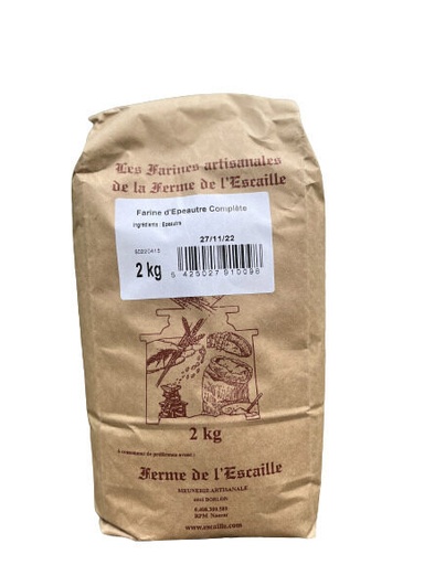 [05100975] WHOLE SPELT FLOUR 2KG FERME DE L ESCAILLE