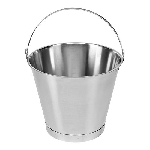 [52208268] INOX EMMER 10 LITER MET MAAT EN VERSTERKTE BODEM 30XH28CM