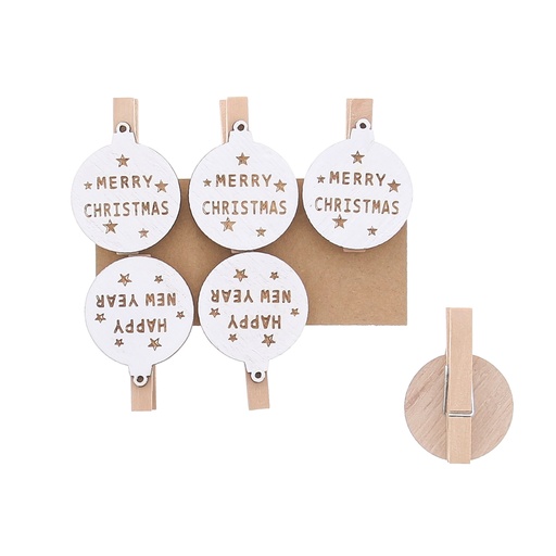 [62230148] MERRY CHRISTMAS CHRISTMAS BALL CLIPS 6PCS
