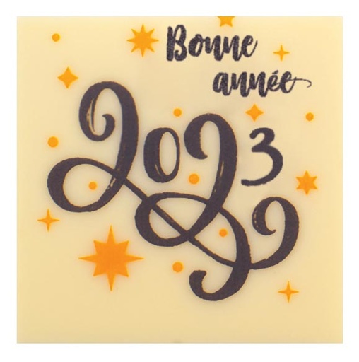 [08056697] 060424 PCB CARRÉS CB BONNE ANNÉE 4,5 CM 120PCES ***S/CD***