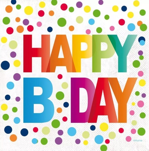 [60700591]  ARTEBENE NAPKIN 33X33CM HAPPY BIRTHDAY MULTICOLOR PACK OF 20PCS