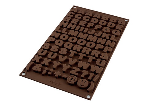 [70408299] SILIKOMART SF169 ALPHABET MOLD 6.88X1.18 HT 8MMMM 1.41ML NON-STICK GN1/3 -50° TO 250°