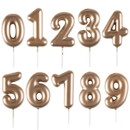 [08034348] 1023850 ASSORTIMENT GOUDEN CIJFERKAARSEN 4CM 10 STUKS ***OP BESTELLING***