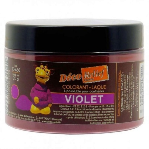 [70406964]  CHOCOLATE COLORANT POWDER LACQUER PURPLE 20GR