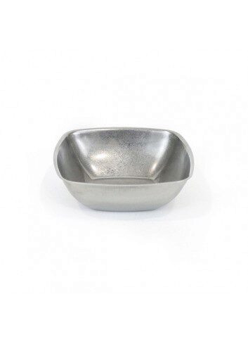 [60251917] VINTAGE STAINLESS STEEL SQUARE SALAD BOWL 14X14X5CM