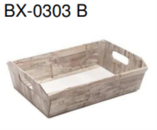 [62250619] HOUTEN KARTONNEN MAND MET HANDGREPEN 34X26X8/9,5CM