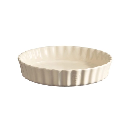 [57690010] EMILE HENRY ROUND FLUTED CLAY PAN 29CM 2.00L - WHITE