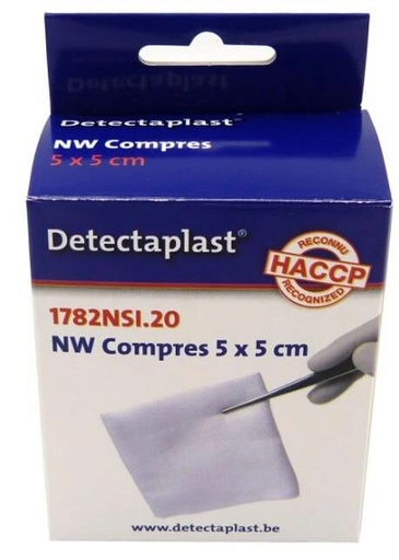[70410538] DETECTAPLAST COMPRESSE NON TISSÉ 5X5CM 20 PCES