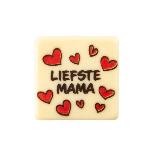 [08053947] 2011072 LIEFSTE MAMA VIERKANTE PLAAT 3CM WITTE CHOCOLADE 120 STUKS ***OP BESTELLING***