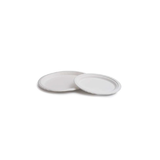 [44104318] WHITE CANE PULP OVAL PLATE 26X20CM 50PCS