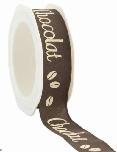 [61304703] RUBAN MARRON "CHOCOLAT" 25 MM X 15M