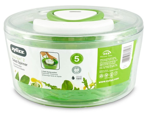 [55078234] ZYLISS 26CM EASY SPIN PULL-ON SALADEZUIGER GROEN