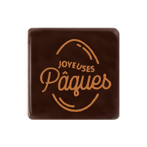 [08053889] 2069079 JOYEUSES PAQUES VIERKANT BLOK 3 CM PURE CHOCOLADEBRUIN 175 STUKS