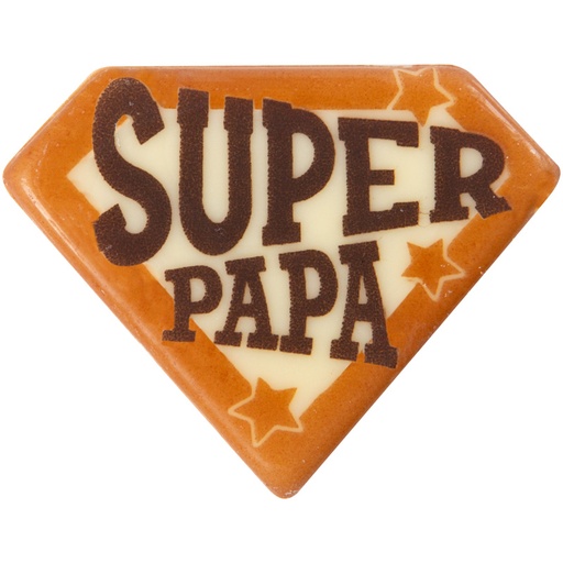 [08054553] 2011089 SUPER PAPA PLAAT 80X65MM CHOCOLADE 30 STUKS
