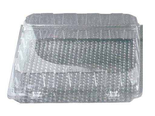 [41802316] PATIPACK SQUARE PASTRY BOX INT.100X100X50MM VENTILATED HINGED LID 405PCS *SCDE*