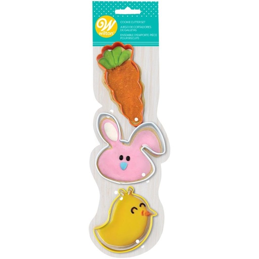 [08053094] WILTON SET  3 EMPORTE-PCES PAQUES CAROTTE/LAPIN/POUSSIN