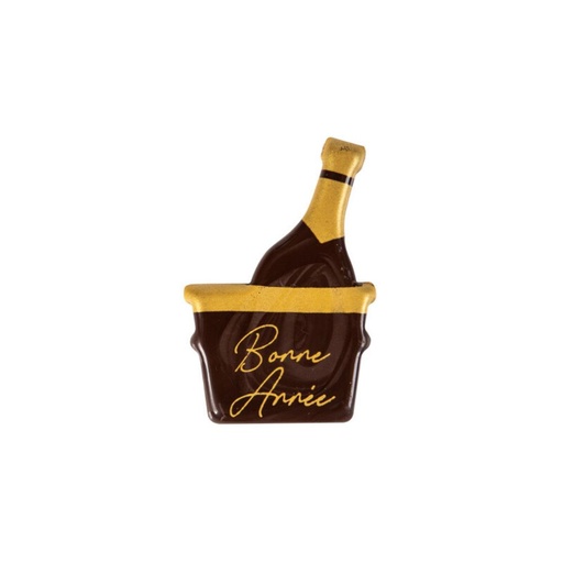 [08082122] 2014808 CHAMPAGNE BOTTLE BLISTER WITH GOOD YEAR DARK CHOCOLATE SEALER 120 PCES