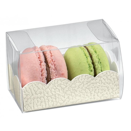 [60116970] ASTUCCIO MACARON ETUI WITTE ACHTERGROND LEDER 80X80X50MM