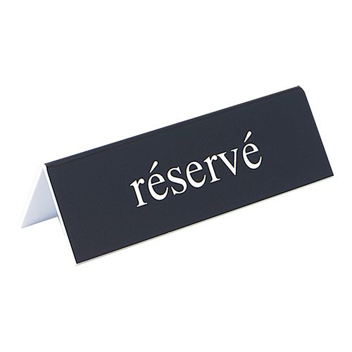 [53914126] "RESERVE" EASEL 4 X 13CM BLACK PLASTIC