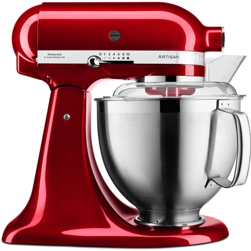 [57661464] KITCHENAID ARTISAN 185 STAND MIXER 4.8L CANDY APPLE STAINLESS STEEL ACCESSORIES
